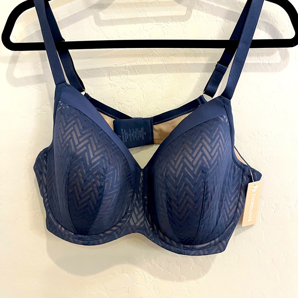 ThirdLove Navy Herringbone Bra